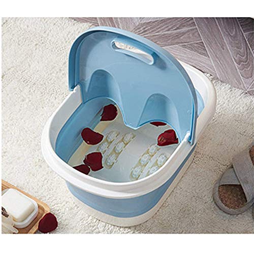 BePrincess Collapsible Foot Soaking Bath Basin with Massage Roller, Large Size for Soaking Feet, Pedicure and Massager Tub for At Home Relax Foot Spa Treatment (BLUE)