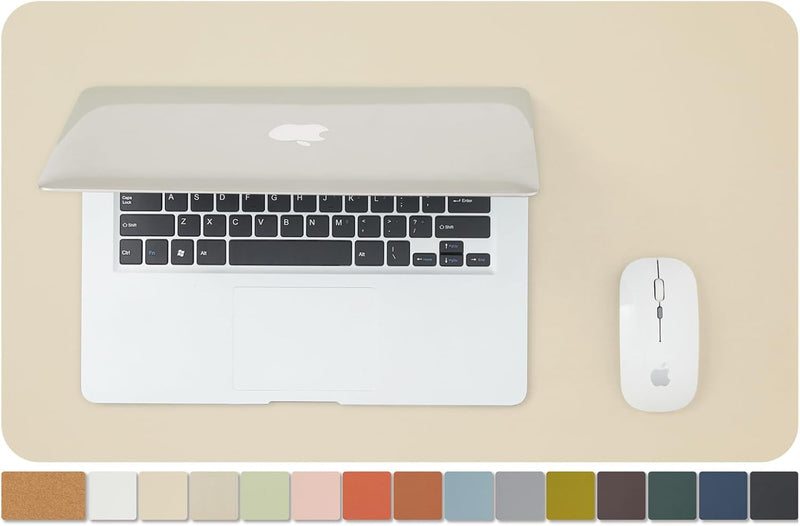 HOMIEAZICOZI Cork Desk Mat - Dual-Sided Desk Pad for Office and Home - Desk Organization and Accessories - Ideal for Large Mouse Pad and Desk Mats on Top of Desks(Gray,31.5"x 15.7") - Beige 23.6"x 13.8"