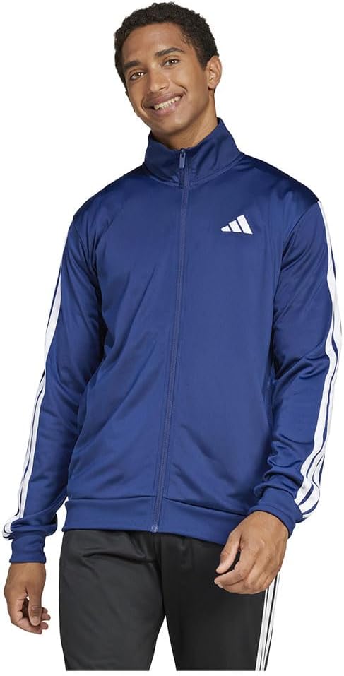 Men's 3 Stripes Tricot Regular Track Top Sweatshirt (pack of 1) - Blue