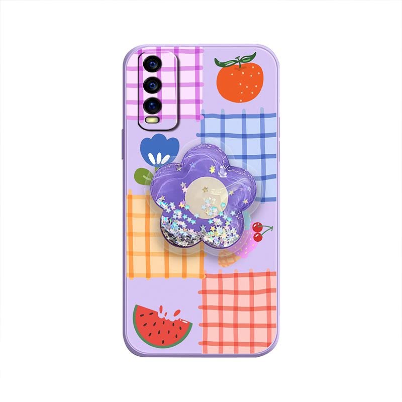 Lulumi-Phone Case For VIVO Y20/Y20i/Y20s/Y30 Standard Edition, Durable quicksand cute Back Cover Kickstand TPU colorful phone case Cartoon protective mobile case Rotatable stand