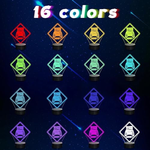 NALACAL Gamepad 3D Illusion Night Light - LED Lamp with 16 Colors, Touch and Remote Control - Ultimate Gamer Gift for Teens, Men, and Boys - Stylish Game Room Decor