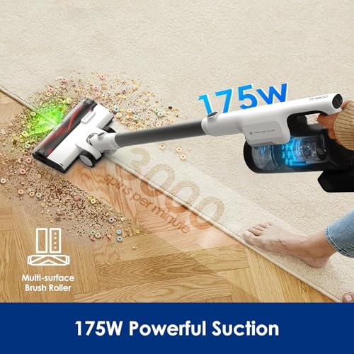 Tineco Pure One Station 5 Stick Vacuum Cleaner,Cordless Auto Dust Base,Full-Path Self-Cleaning, iLoop Smart Sensor, Suitable for Hard Floor & Carpet, Grey