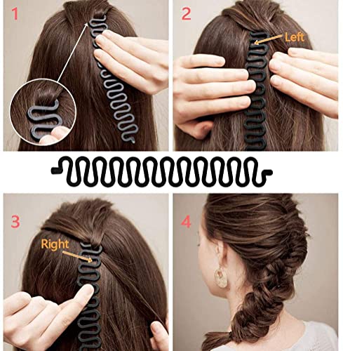 Premify 60 Pcs Hair Braiding Tools, 17 Styles Hair Design Styling Tools Accessories Set DIY Hair Accessories Hair Modeling Tools For Women Hairdresser Kits Set Donut Bun Ponytail Maker