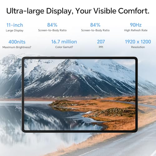 HONOR Pad X8a Tablet 128GB Memory (Expandable to 1Tb) 8300 mAh, 11 Inch 90Hz Display with Protection, Qualcomm SD 680, Wi-Fi/GPS/Android 14, Grey