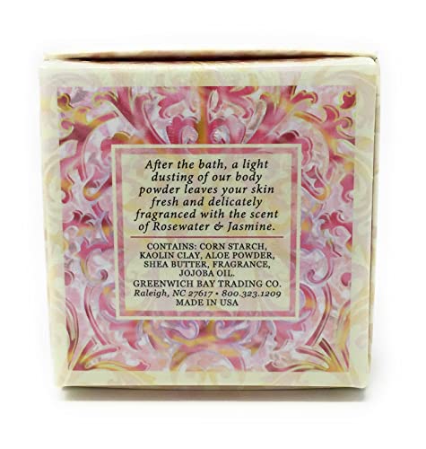 Greenwich Bay Trading Company Co. Dusting Powder, 4 Ounce, Rosewater & Jasmine