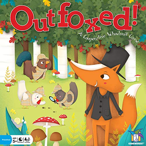 Gamewright Outfoxed! Board Game - 4 Players, Age 6+, Cooperative Whodunit