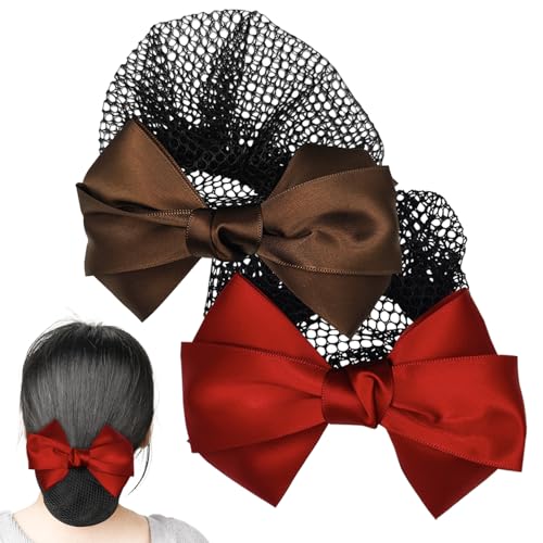 Bowknot Hair Clip Hairnet, Women Hair Clip Hairnet, Hair Nets for Women, Hair Bun Cover Barrettes, Bun Net for Nurse Bank Worker Air Hostess Professional Hair Bun Cover 4 PCS