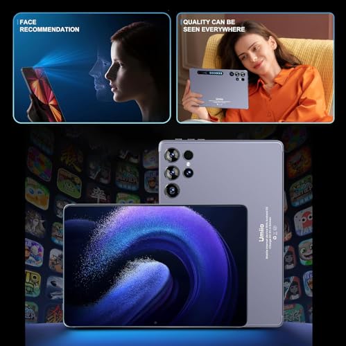S24 Ultra 10.1" Android Tablet with Keyboard, Stylus & Handbag | Kids Tablet | Dual SIM 5G WiFi | HD Display, Dual Camera | Face Unlock, GPS | Tablet Laptop Combo (Blue)