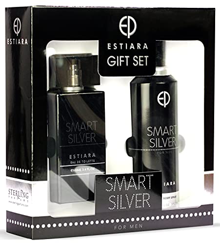 Estiara Smart Silver 2 Piece Gift Sets For Men - Eau De Toilette 100ML + 200ML Perfume Body Spray - perfume for men