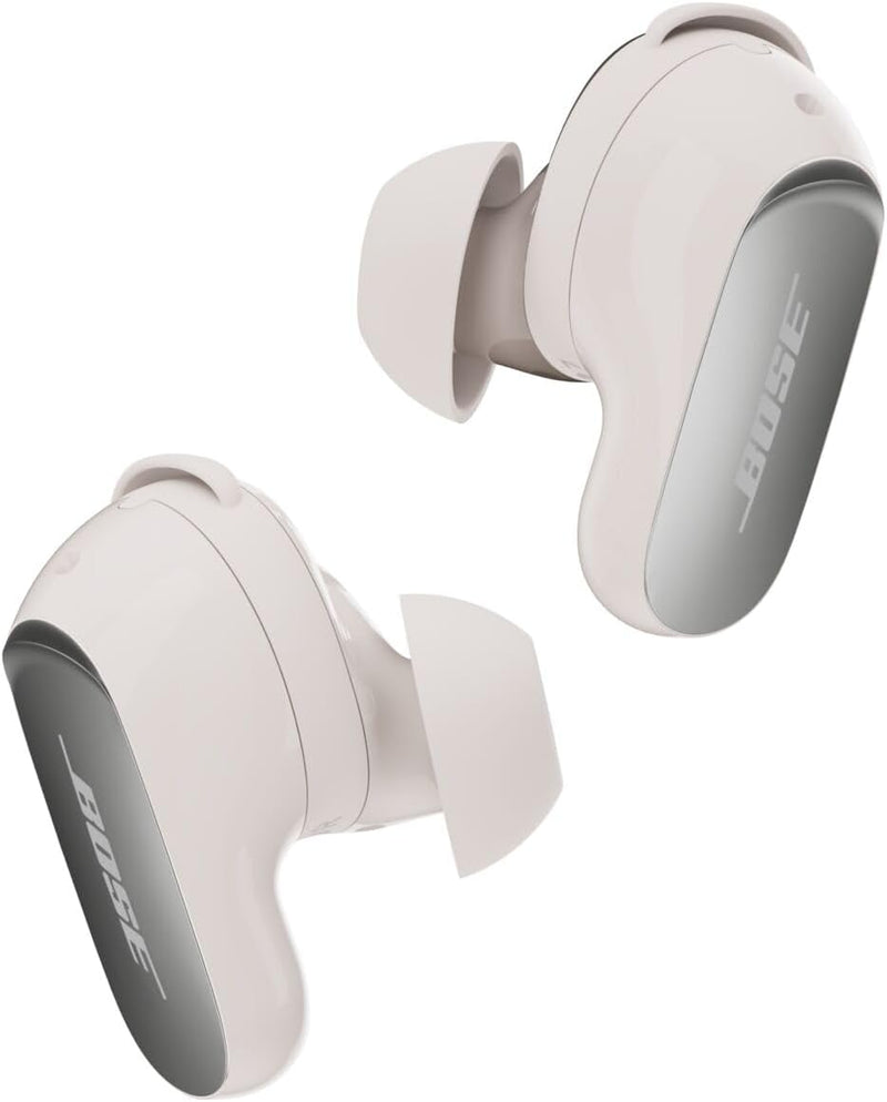 Bose New QuietComfort Ultra Bluetooth Earbuds (2nd Gen), Wireless Noise Cancelling earbuds, Up to 6 hours battery, IPX4 Rating, Immersive Audio, Deep Bass, Black - White Smoke