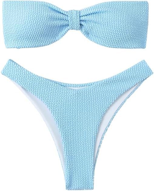 JFYZLT Women Swimsuit Female Micro Bikini Sexy Swimwear Women Bandeau Bikini Set Swimming Suit Bathing Suits Beach Wear, M