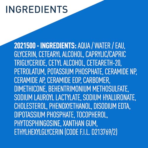 CeraVe Moisturizing Cream, Body and Face Moisturizer for Dry Skin, Body Cream with Hyaluronic Acid and Ceramides, 19 Ounce
