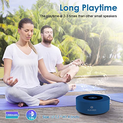 XLEADER Travel Case Packed, Upgraded, Bluetooth Speaker, LED Touch Design, Custom Bass Radiator, Mini Speaker, Mic/TF Card/Aux, HD Sound, 15H Playtime, for Shower Room Hiking Camping Gift, Sea Blue