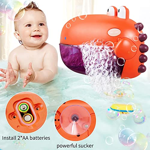 AM ANNA Bubble Machine Bath Toys,Baby Bath Toys for The Baby Bathtub,Toddler Bath Toys Automatic Bubble Machine,Plays 12 Children’s Songs,Bath Toy Makes Great Gifts for Girl Boy(Orange)