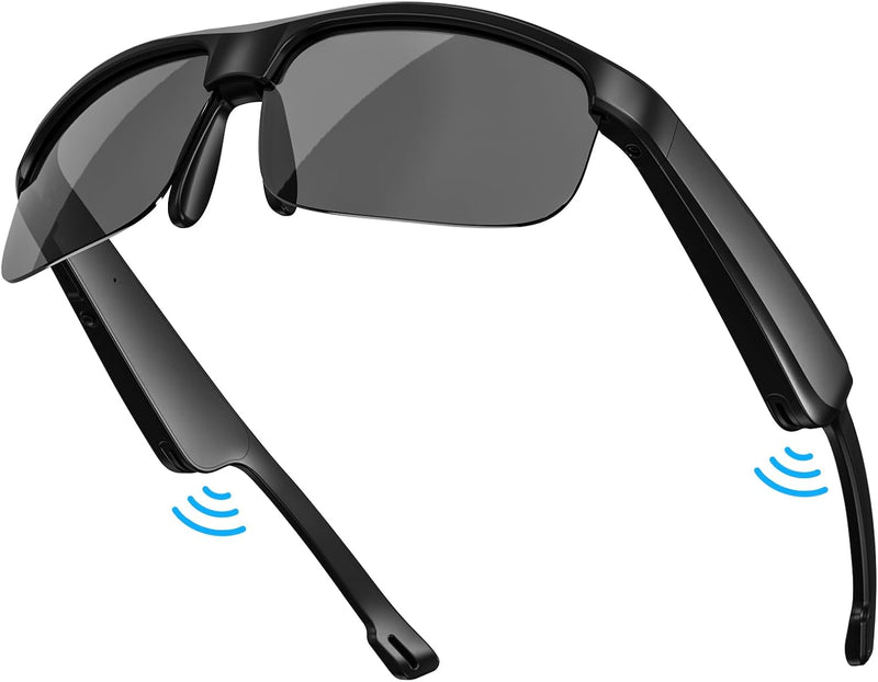 LVTEL Smart Glasses, Polarized Sunglasses, Built-in Mic & Speakers, Voice Assistant, Lightweight TR90 Frame UV Protection