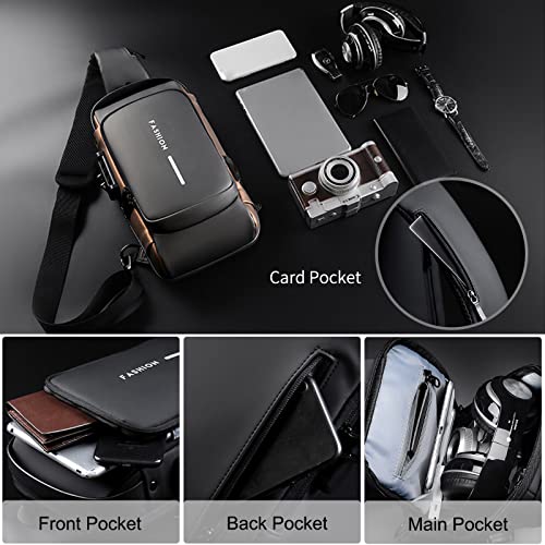 FANDARE Anti-theft Sling Bag Business Men Bag Chest Crossbody bags with USB