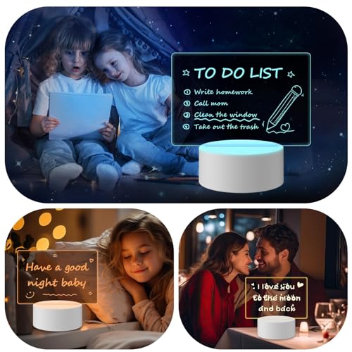 Acrylic Dry Erase Board with Light Up, Led Note Plank Remote Control/16 Colors Change/2Powers Mode Night Light Board, Message Acrylic Sheet DIY with 2 Pens, Birthday Mother's Day Gift