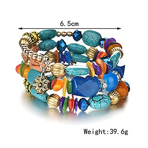SYOSI Multilayer Irregular Agate Beads Charm Bracelets for Women Vintage Jade Colored Stone Man Bracelets Yoga Bangles Ethnic Jewelry