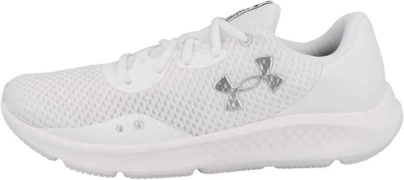 Charged Pursuit 3 mens Running Shoe - White / White / Metallic Silver