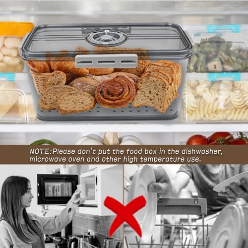 Bread Box for Kitchen Countertop Large Bread Box Farmhouse Bread Container Bread Storage with Window Bread Holder Black