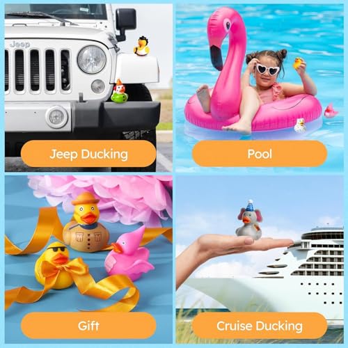 AM ANNA 24 Pcs Rubber Ducks Bath Toy for Kids, Random Assortment Ducks Bulk Mini Rubber Duckies for Toddler Baby Bath Toys, Kids Bath Pool Toys Birthday Gifts Party Favors
