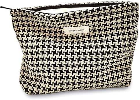 SYOSI Makeup Bag for Women, Cosmetic Pouch Travel Makeup Bag Large Capacity Canvas Makeup Bag Makeup Organizer Bag with Zipper for Women and Girls (Leopard)