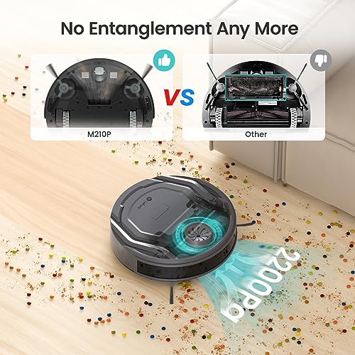 Lefant Robot Vacuum Cleaner, 2200Pa Strong Suction 120 Min Runtime, Obstacle Avoidance，Self-Charge Robotic Vacuums Floor Robot, App/Alexa/Google Home Control, Ideal for Pet Hair Hard Floor (M210 Pro)