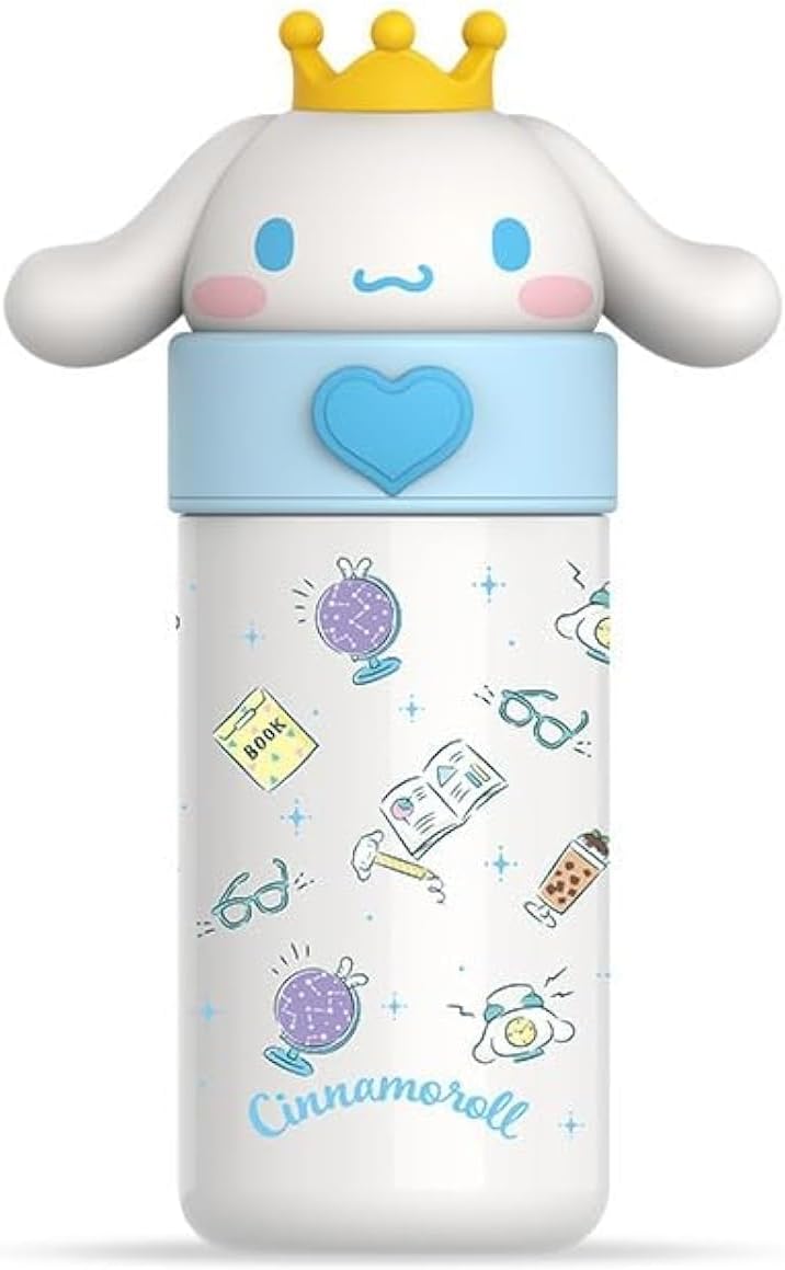 Kids Water Bottle Insulated Stainless Steel Reusable Tumbler for Toddlers Boys Girls Cartoon Vacuum Thermos Cup Womens Water Bottles for Hot or Cold Drinks Travel School Home (A02-Kuromi) - A03-Cinnamoroll