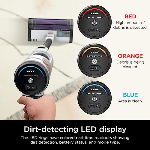 Shark IW1111 Detect Pro - Lightweight Cordless Vacuum Cleaner with HEPA Filter, Portable Handheld Attachment, Crevice Tool, Rechargeable Multi-Surface Stick Vacuum for Household Pet Hair, Dark Grey