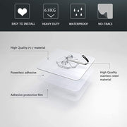 Adhesive Hooks Heavy Duty 4lb(Max) Transparent Traceless Seamless Wall Hooks Waterproof for Kitchen Bathroom Office (12 Packs)