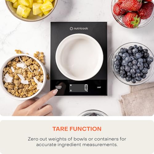 Nutricook Food Scale, 11lb Digital Kitchen Scale, Weight in Grams and Ounces (1g Precise) for Baking, Cooking, Nutrition and Meal Prep, Tare Function