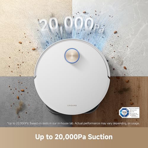 Dreame X50 Ultra Complete Robot Vacuum and Mop with Self-Cleaning, Liftable LDS Clean, Cross Barriers Up to 6cm, AI Camera, Up to 20,000Pa, Detangling Brush, Voice Control, 2 Years Warranty