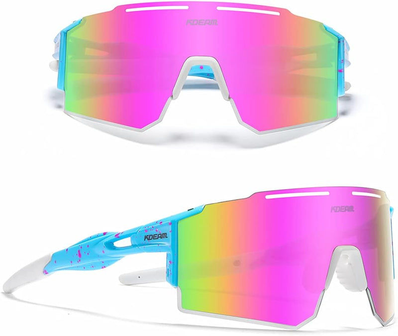 RINKUOLYO Sports Polarized Sunglasses for Men and Women Viper Sunglasses for Cycling Running Driving, M