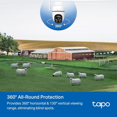Tapo C501GW 4G 360° Outdoor Surveillance Camera with SIM Card, No Need Wi-FI, Colorful Starlight Night Vision, Free AI Detection, DC/PoE Power, IP66, Local and Cloud Storage