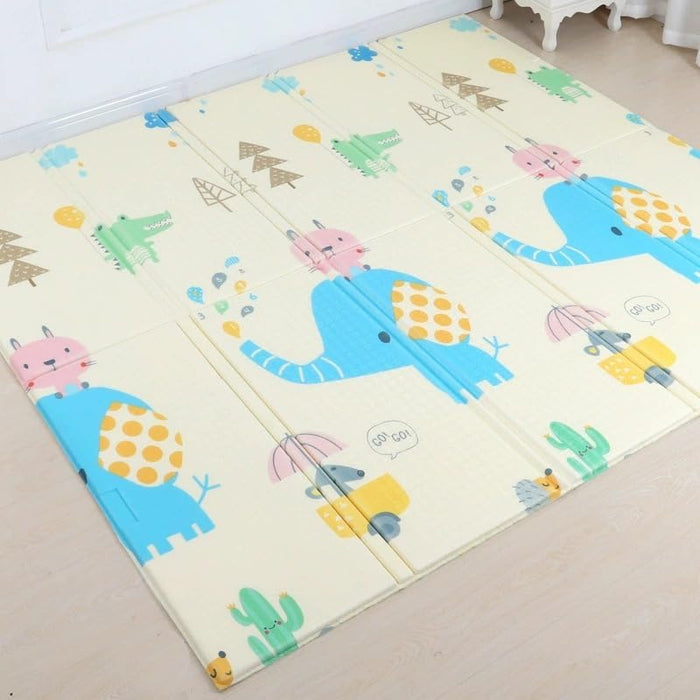 AM ANNA Baby Floor Play Mat, 0.6 in Thicker Reversible Foldable Baby Play Mat,Extra Large Play Mat for Baby Waterproof Non Toxic Anti-Slip Reversible Foam Playmat for Baby Toddlers Kids(79"x71")