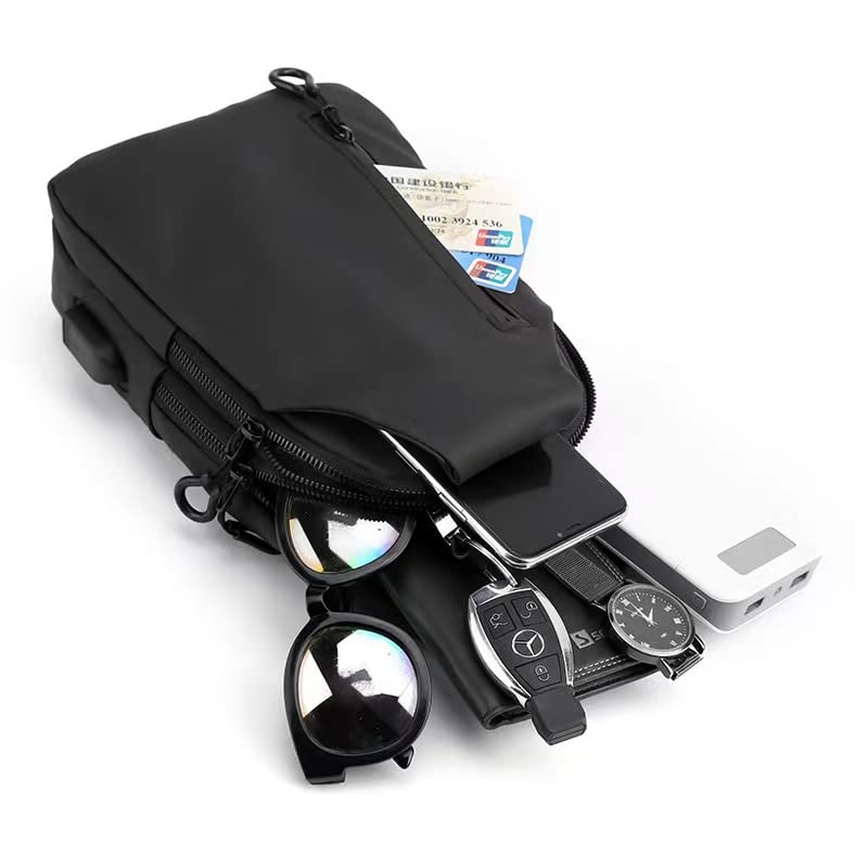 Skycare Sling Crossbody Bag Small Shoulder Backpack for Men Waterproof Slim Chest Bags Casual Daypack for Travel Cycling