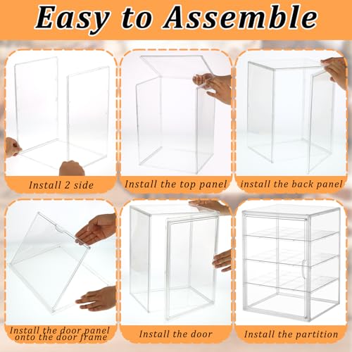 YEXEXINM 4 Layers Adjustable Clear Bread Storage Box for Kitchen Countertop,Large Bread Storage Container, 4 Layers Acrylic Pastry Display Case, Clear Boxes Bread Holder for Bread, Bagel, Muffins