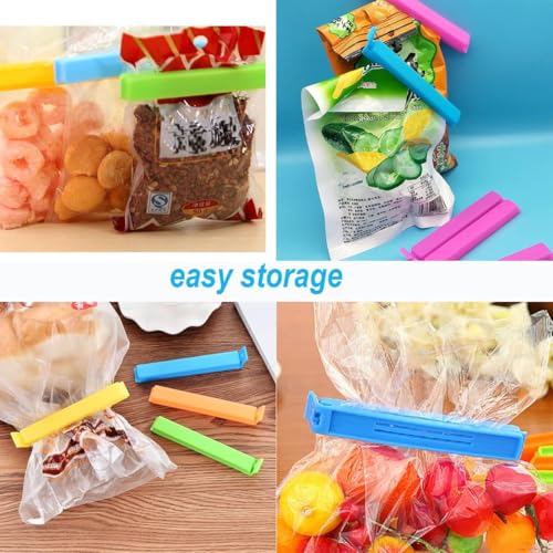 40 PCS Food Clips Food Storage Bag Clips Sealing Bag Clips in 2 Sizes and 5 Colours, Reusable Kitchen Clips for Food Storage for Sandwiches and Snack Bags