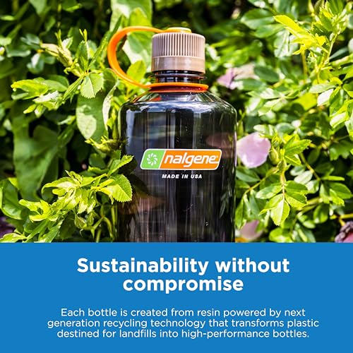 Nalgene Sustain Tritan BPA-Free Water Bottle Made with Material Derived from 50% Plastic Waste, 32 OZ, Wide Mouth, Purple