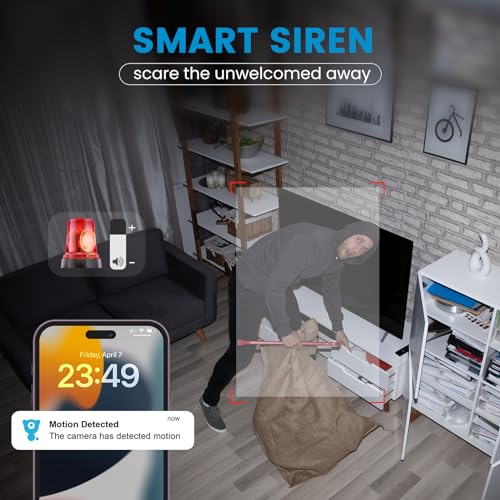 Littleelf Security Camera Indoor, 2K Pet Dog Cameras House Security with APP, Baby Monitor with Motion/Crying Detection, WiFi Camera with 2-Way Audio, 360°Home Security Cameras works with Alexa
