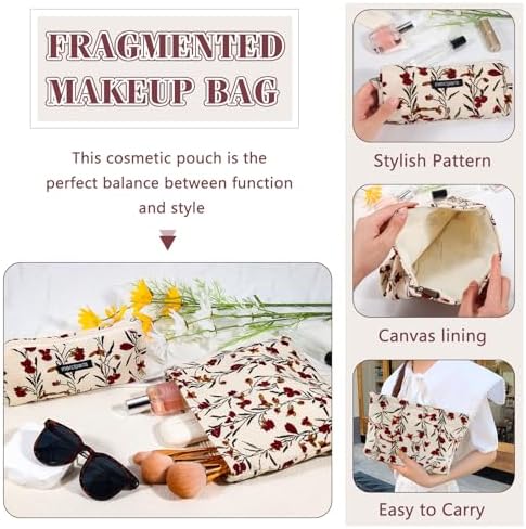 ZLFSRQ 3Pcs Checkered Makeup Bag for Women Large Cosmetic Bag Set Travel Toiletry Bag Makeup Pouch Bag for Purse Pink Zipper Storage Bag Organizer Cute Small Aesthetic Girls Car Essentials Bag
