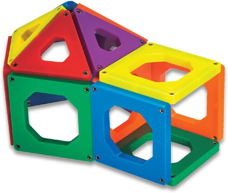 Mad Toys Magnetic Square and Traingle Shaped Tiles 24 Pieces Multicoloured Construction Set