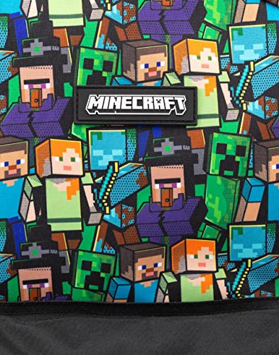 Minecraft All Over Print Kids Black Backpack Boys School Rucksack (One Size)
