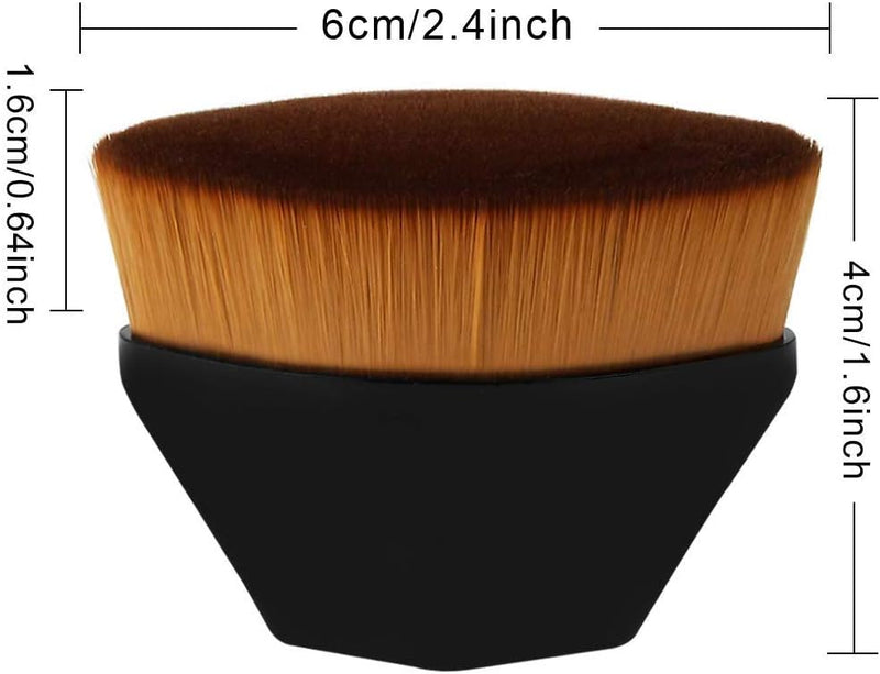 MRIMAYA Flawless Foundation Brush Flat Top Liquid Powder for liquid makeup Blending Liquid, Cream or Flawless Powder Cosmetics with Bonus Protective Case (Black)