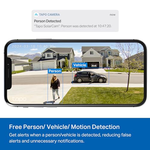 Tapo TP-Link SolarCam C402 Kit, Outdoor Battery Camera w/Solar Panel, Wireless, 1080P, Free Person/Vehicle Detection, SD/Cloud Storage, Color Night Vision, No Hub Needed, Works w/Alexa & Google Home