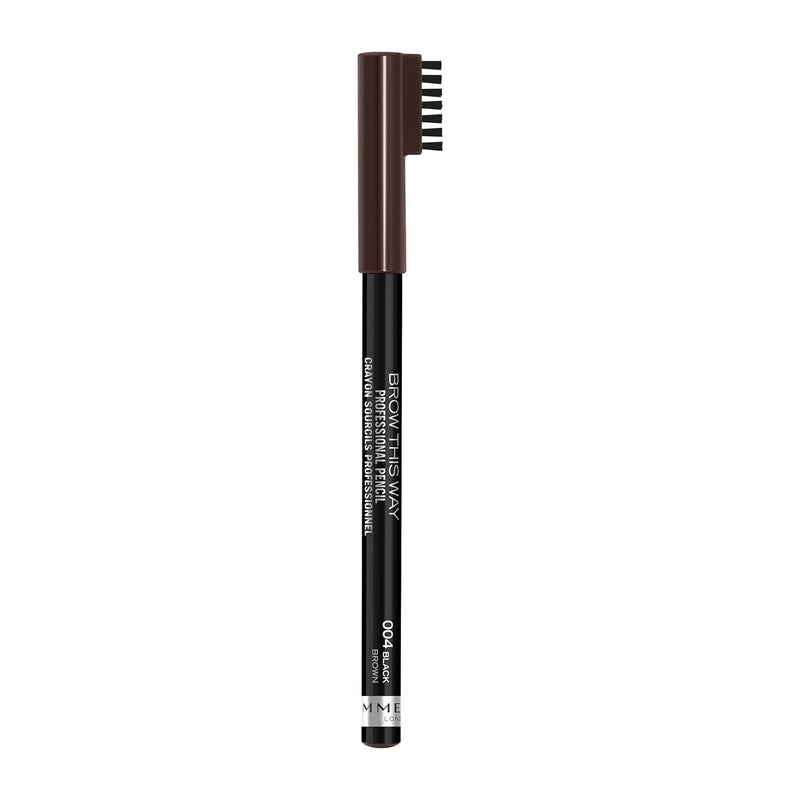 Rimmel Brow This Way Professional Eyebrow Pencil, Black Brown 004, 1.4 g