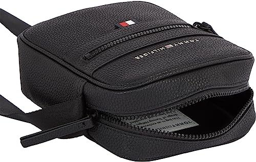 Tommy Hilfiger Men Essential PU Mini Reporter Shoulder Bag Small, Black (Black), One Size