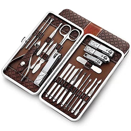 GStorm Manicure and Pedicure kit of Nail Clippers - Set of 21 (Brown), 21.0 count