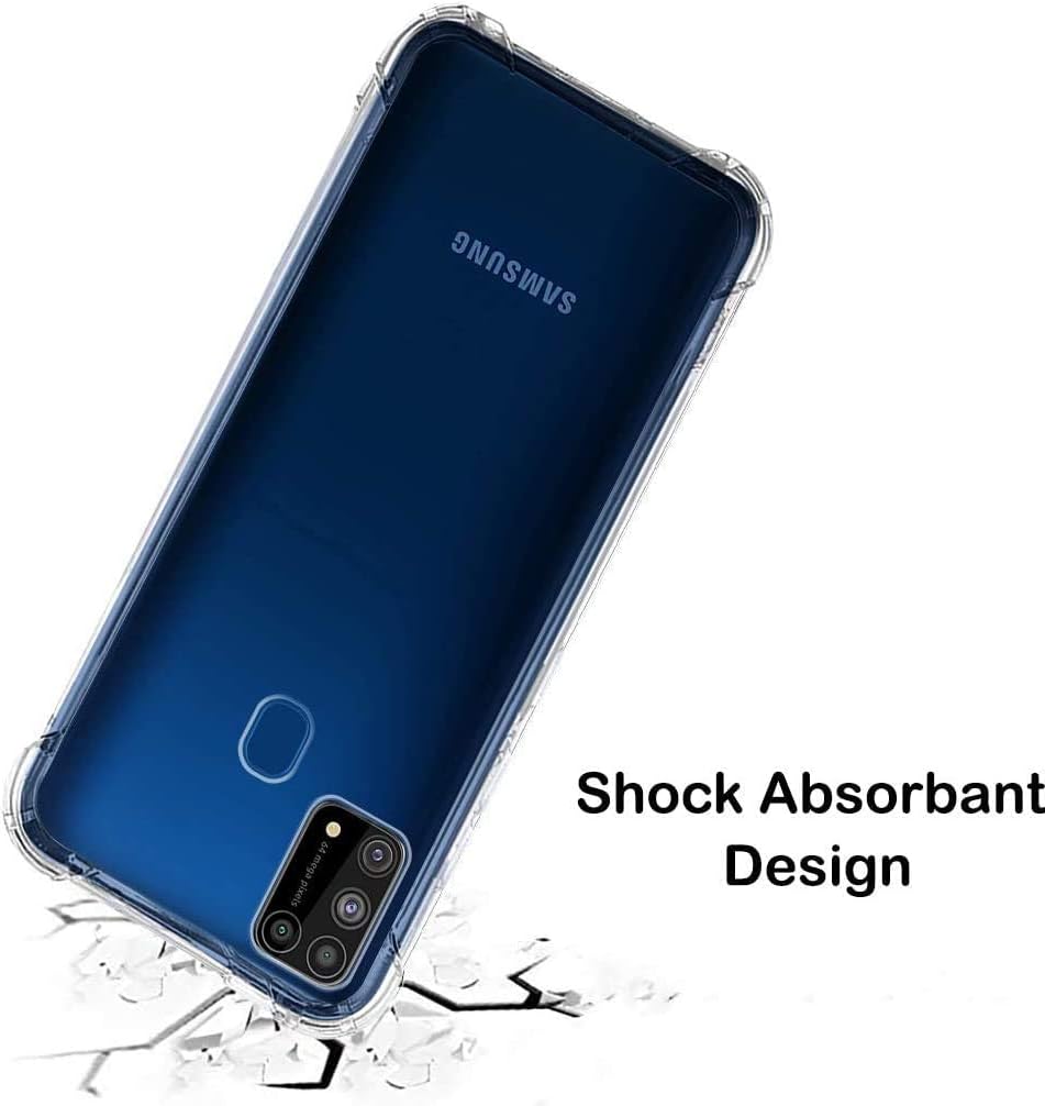 Crystal Clear Case Compatible with Samsung Galaxy M31 Case+ Screen Protector for M31 Shock-Absorbing Scratch-Resistant Military Grade Protection Clear TPU Bumper Case – image 2