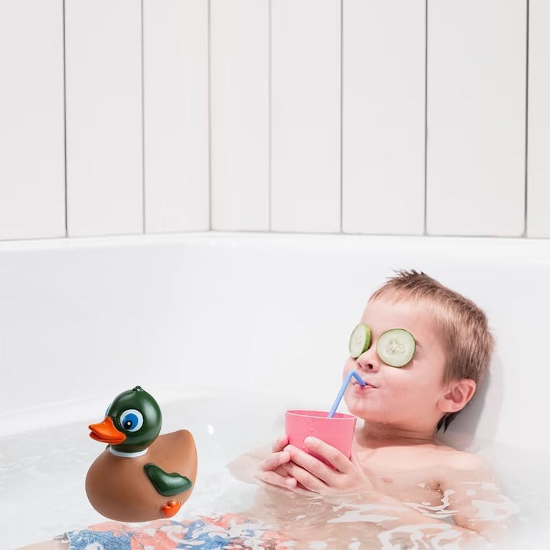 Nuwani Family Mallard Rubber Duck for Jeep, Bathtub Bath Rubber Ducks Toy Pool Party Decoration, No Hole, Float Upright Rubber Ducky Baby Shower, Rubber Duckies Birthday Gift for Nature Birds Lovers